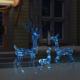 Julereinsdyrfamilie akryl 300 LED 160 cm blå
