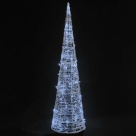 Dekorativ LED-lyskjegle akryl kaldhvitt 90 cm