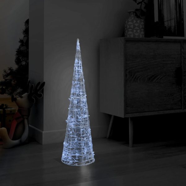 Dekorativ LED-lyskjegle akryl kaldhvitt 90 cm