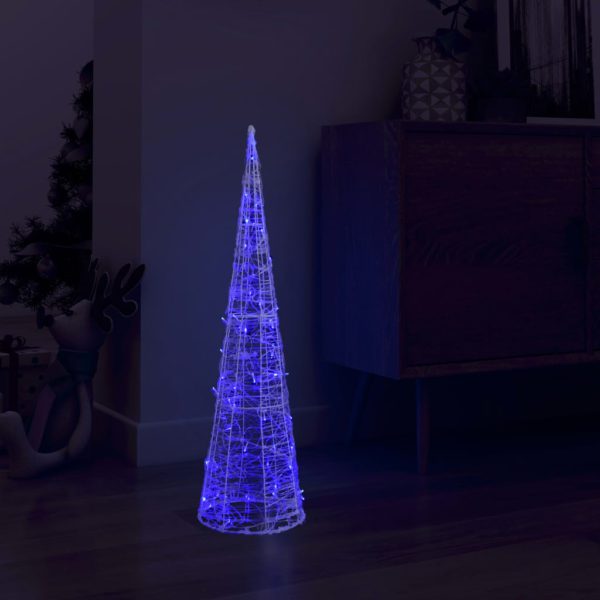 Dekorativ LED-lyskjegle akryl blå 90 cm