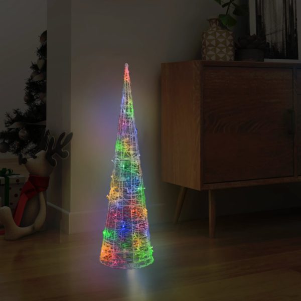 Dekorativ LED-lyskjegle akryl flerfarget 90 cm
