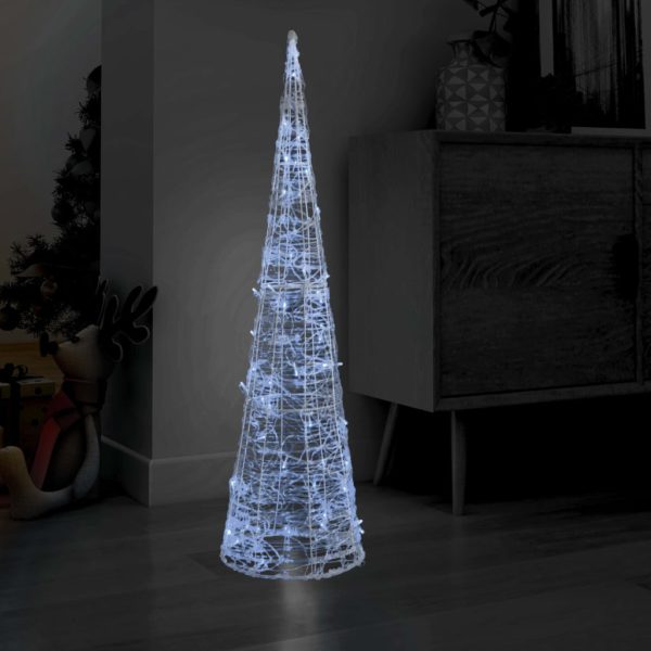 Dekorativ LED-lyskjegle akryl kaldhvitt 120 cm
