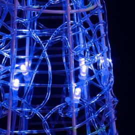 Dekorativ LED-lyskjegle akryl blå 120 cm