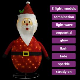 Dekorativ julenissefigur LED luksusstoff 90 cm
