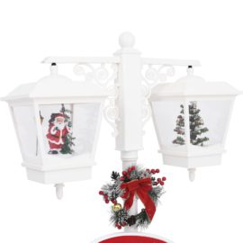 Julegatelampe med julenisse hvit og rød 81x40x188 cm PVC