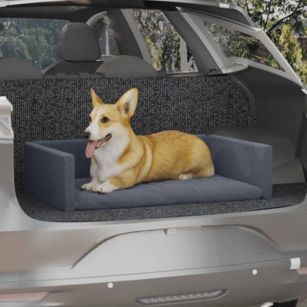 Hundeseng for bil grå 70×45 cm linutseende