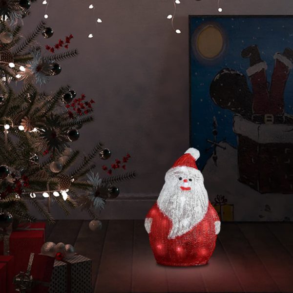 LED-julenissefigur akryl innendørs og utendørs 28cm