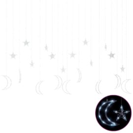 Lysslynge stjerne og måne med fjernkontroll 345 LED kaldhvit