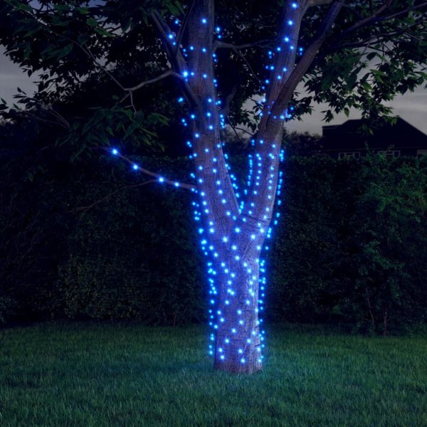 Soldrevne lysslynger 5stk 5×200 LED blå innendørs utendørs