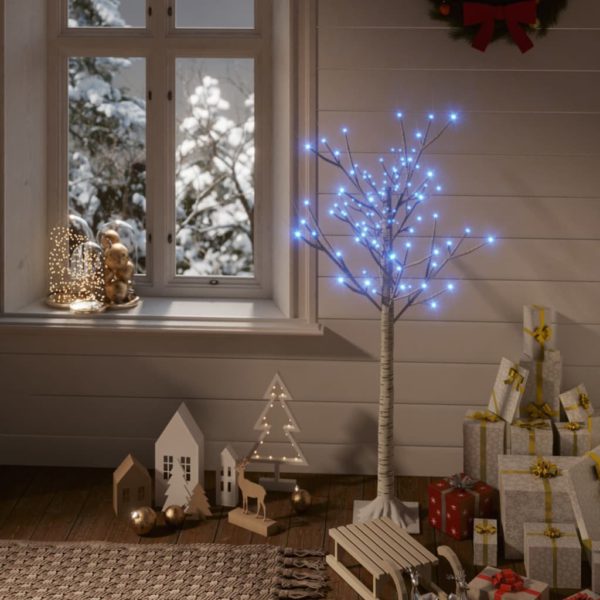 Juletre 120 LED-dioder 1,2m blå silje innendørs og utendørst