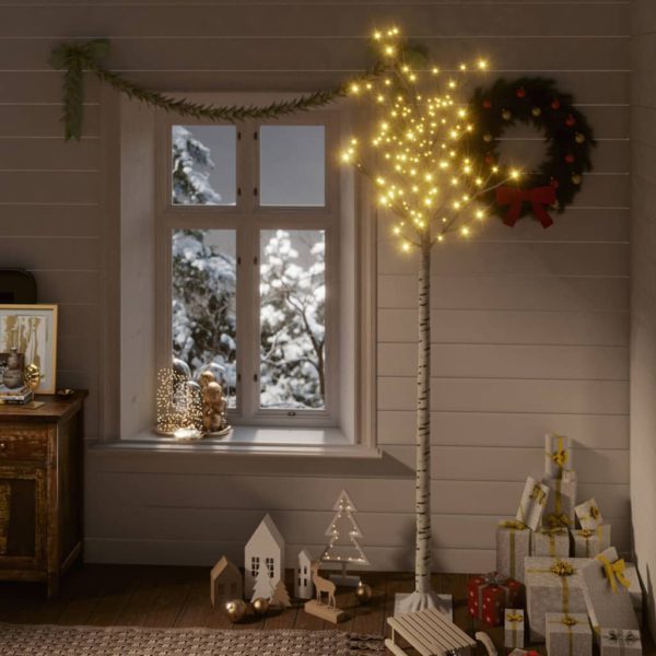 Juletre 200 LED 2,2m varmhvit silje innendørs og utendørs