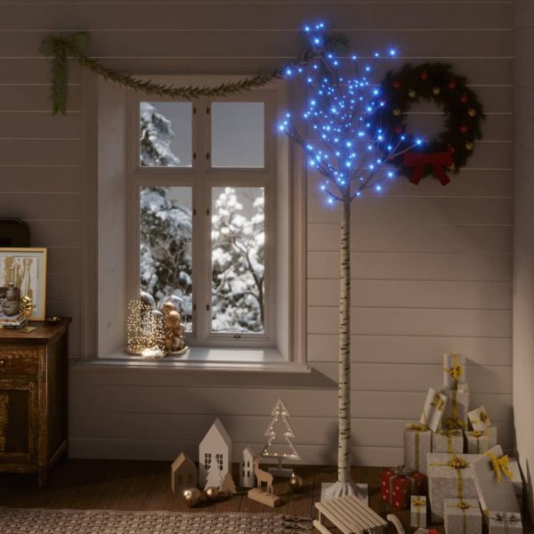 Juletre 200 LED-dioder 2,2m blå silje innendørs og utendørst