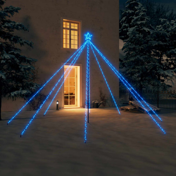 juletrelys innendørs utendørs 576 LED blå 3,6 m