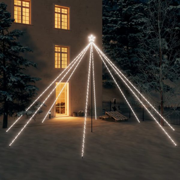 Juletrelys innendørs utendørs 800 LED kaldhvit 5 m