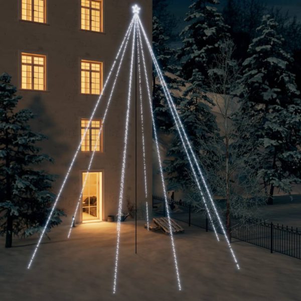 Juletrelys innendørs utendørs 1300 LED kaldhvit 8 m