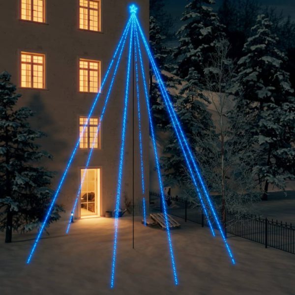 Juletrelys innendørs utendørs 1300 LED blå 8 m