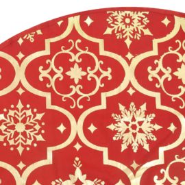 Luksus juletreskjørt med sokk rød 90 cm stoff