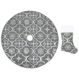 Luksus juletreskjørt med sokk grå 90 cm stoff