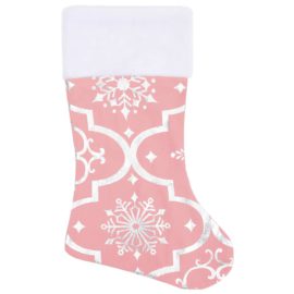 Luksus juletreskjørt med sokk rosa 150 cm stoff