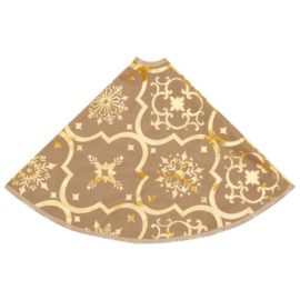 Luksus juletreskjørt med sokk gul 150 cm stoff