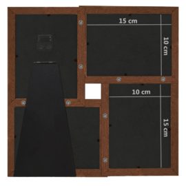 Fotorammekollasj for 4x(10×15 cm) bilde mørkebrun MDF