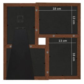 Fotorammekollasj for 4x(13×18 cm) bilde mørkebrun MDF
