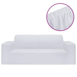 2-seters sofaovertrekk polyester hvit