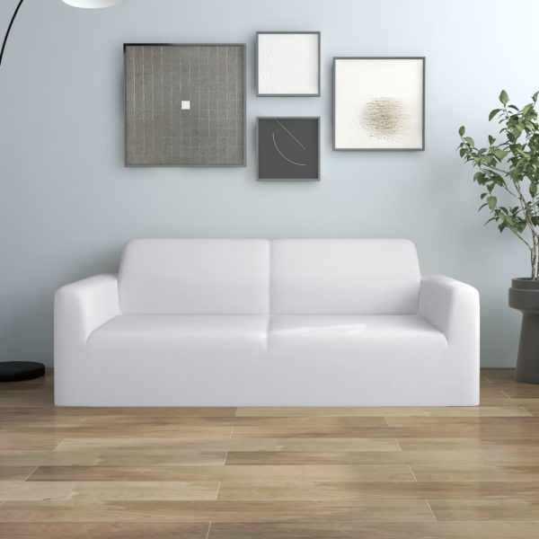 2-seters sofaovertrekk polyester hvit