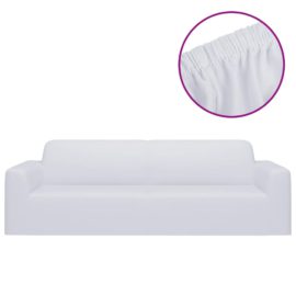 3-seters sofaovertrekk polyester hvit