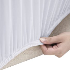 3-seters sofaovertrekk polyester hvit
