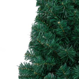 Forhåndsbelyst kunstig halvt juletre med kulesett grønn 240 cm