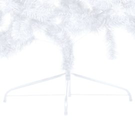 Forhåndsbelyst kunstig halvt juletre med kulesett hvit 150 cm