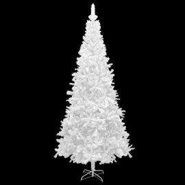 Forhåndsbelyst kunstig juletre med kulesett L 240 cm hvit