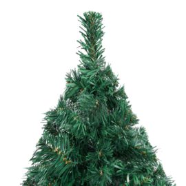 Forhåndsbelyst kunstig juletre med kulesett grønn 180 cm PVC