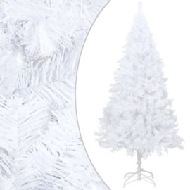 Forhåndsbelyst kunstig juletre med kulesett hvit 120 cm PVC