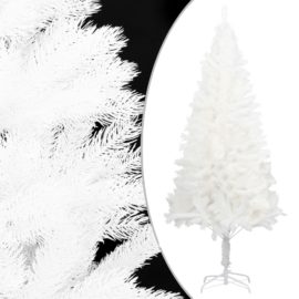 Forhåndsbelyst kunstig juletre med kulesett hvit 180 cm