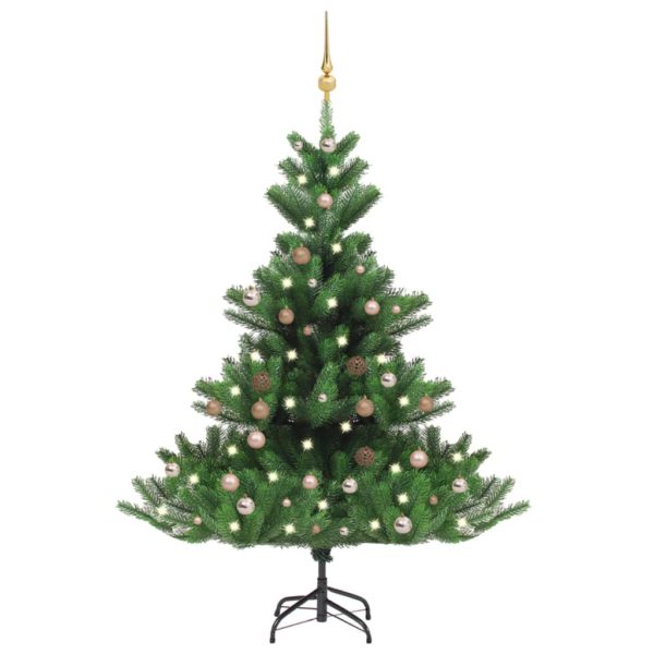 Nordmann kunstig juletre med LED og kulesett gran grønn 180 cm