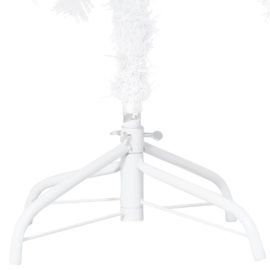 Forhåndsbelyst kunstig juletre med kulesett hvit 120 cm PVC