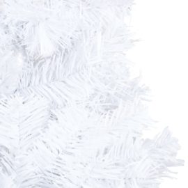 Forhåndsbelyst kunstig juletre med kulesett hvit 180 cm PVC