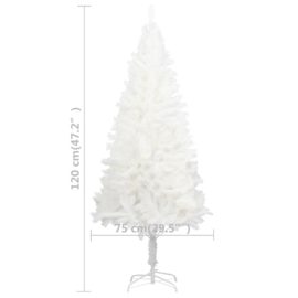 Forhåndsbelyst kunstig juletre med kulesett hvit 120 cm
