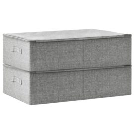 Oppbevaringsbokser 2 stk stoff 70x40x18 cm grå