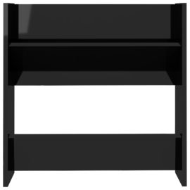 Veggskoskap høyglans svart 60x18x60 cm sponplater