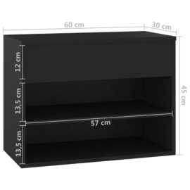 Skobenk svart 60x30x45 cm sponplater