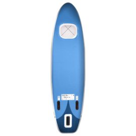 Oppblåsbart padlebrettsett havblå 300x76x10 cm