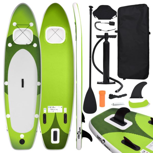 Oppblåsbart padlebrettsett grønn 330x76x10 cm