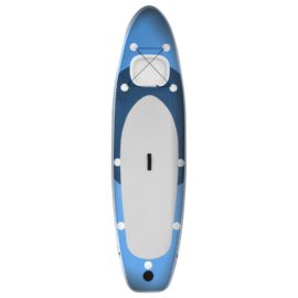 Oppblåsbart padlebrettsett havblå 360x81x10 cm