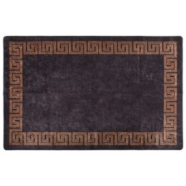Vaskbart teppe 80×150 cm svart og gull sklisikker
