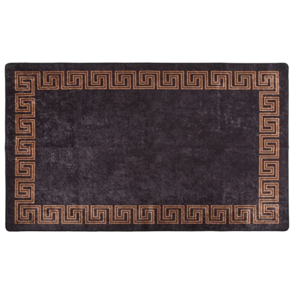 Vaskbart teppe 120×180 cm svart og gull sklisikker