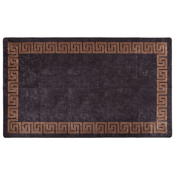 Vaskbart teppe 190×300 cm svart og gull sklisikker