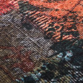 Vaskbart teppe med lappemønster 80×300 cm flerfarget sklisikker